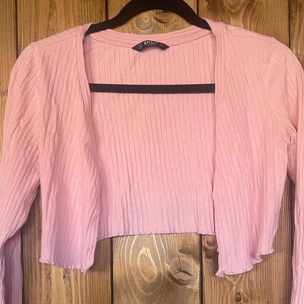 SHEIN Pink Ribbed Crop Top